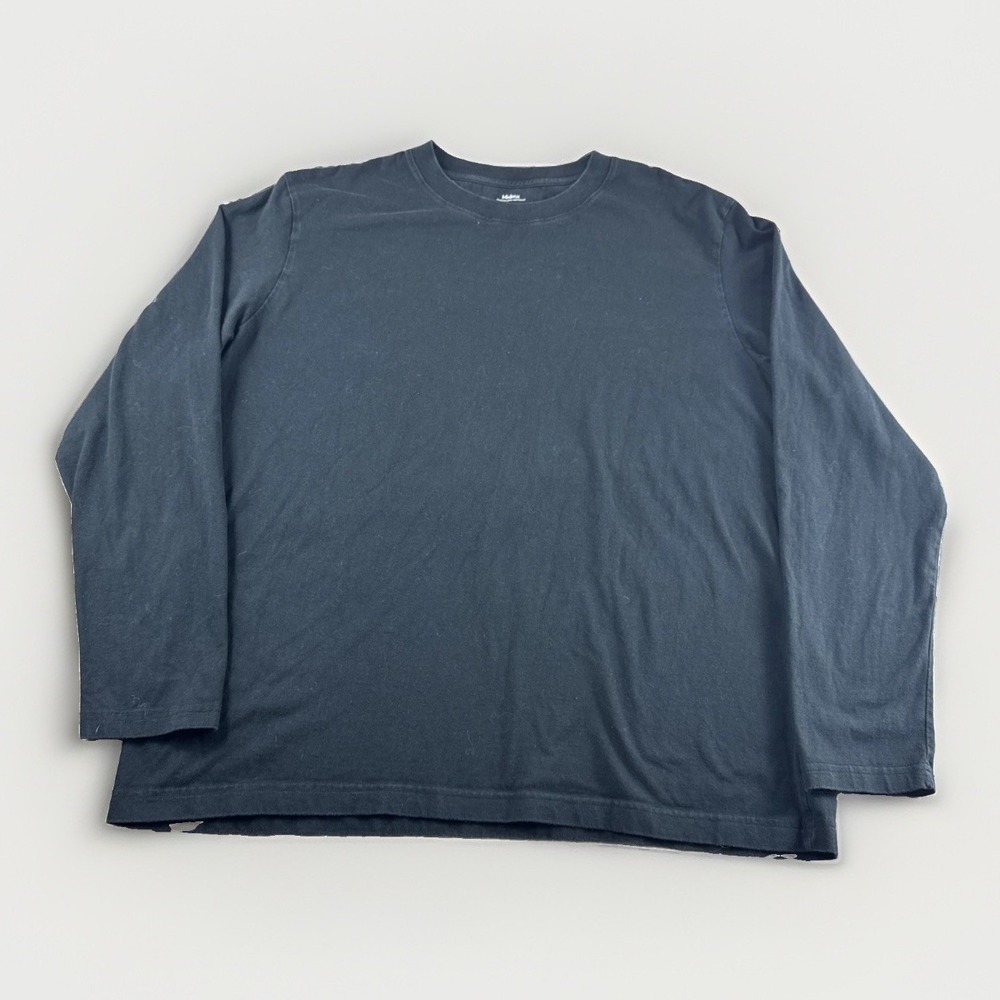 Midmx Shirt Mens L Black Long Sleeve Crewneck Cotton Casual Preppy Stretch Top